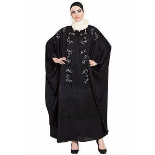 Designer Kaftan abaya with Handwork- Black
